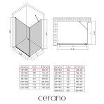 CERANO - Sprchovací kút Antelo L/P - 6 mm - chróm, transparentné sklo - 70x30x190 - otočný CER-8050BD114