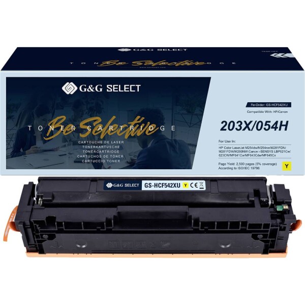 G&G CF542X/ Cartridge 054H Yellow toner náhradný HP 203X žltá kompatibilná toner; GS-HCF542X(U)