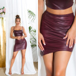 Sexy Koucla Wetlook Highwaist Skirt asymmetrical Einheitsgroesse