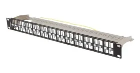 Lanberg čierna / Patch panel pre keystone / 48 portov / neosadený / 1U / 19" (PPKS-1248-B)