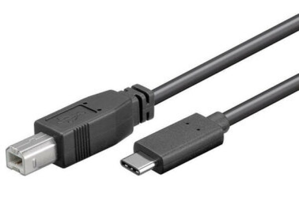 PremiumCord Kábel prepojovací USB C samec - USB 2.0 konektor B samec 1m (ku31cd1bk)