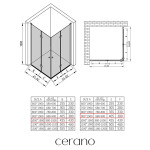 CERANO - Sprchovací kút Volpe Duo Ľ/P - 6 mm - čierna matná, transparentné sklo - 100x90x190 - zalamovacia CER-480169