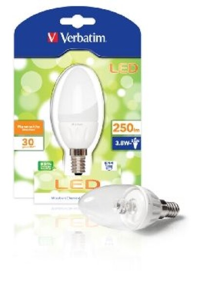 Verbatim LED žiarovka E14 (3.8W) / 250lm / typ B matná / teplá biela (52136)