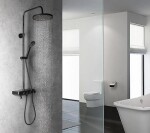 AQUALINE - FARRAO sprchový stĺp s batériou a napúšťaním, čierna mat SL450B