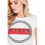 GUESS tričko Orchid Foiled Circle Tee biele XS Biela