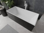 MEXEN/S - Nita voľne stojaca vaňa 170 x 80, biela/čierna, sifón a prepad biela 52091708075-20