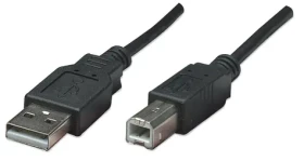 Manhattan USB 2.0 AB čierny / Kábel / 0,5 m / 480 Mbit/s (374507)