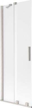 MEXEN/S - Velár dvojkrídlová posuvná vaňová zástena 75 x 150, dekor, nikel kartáčovaný 896-075-000-31-97