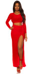 Sexy Koucla Party Dress with XXL Leg Slit red L