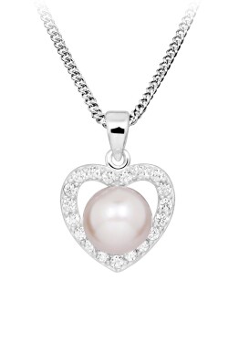 Silver Cat Strieborný náhrdelník s pravou perlou Love & Infinity SC621 (retiazka, prívesok)