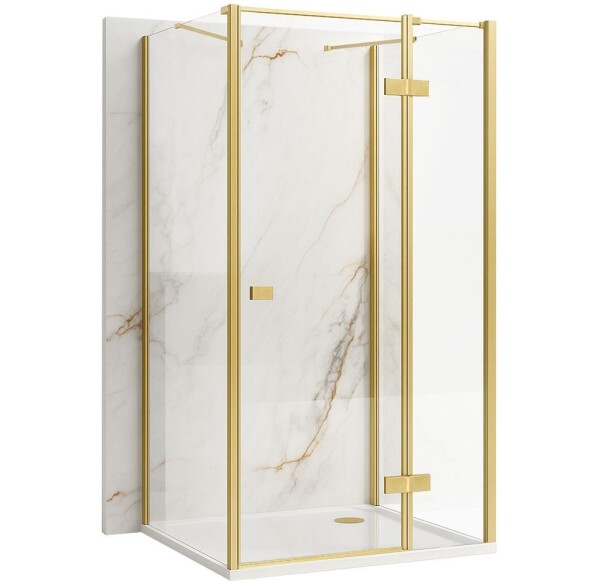 REA/S - Sprchovací kút Atlas 80x80 Brush Gold vpravo KPL-K4773