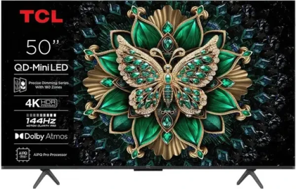 50" TCL 50C69K titánová / Televízia / Mini LED / 4K UHD / 144Hz / Google TV / HDR10+ / 30W repro (50C69K)