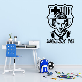 Veselá Stena Samolepka Lionel Messi 10 Farba: černá, Veľkosť: 60 x 42 cm
