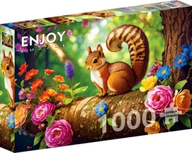 ENJOY Puzzle Kvitnúca veverička