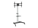 Equip 650630 strieborná / Pojazdný stojan TV / 37-86" / VESA 600x400 / nosnosť 50 kg / otočný 90° (650630)