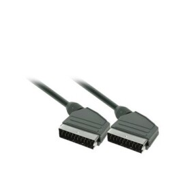 Solight SSV0115E SCART kábel / SCART konektor - SCART konektor / 21pin / 1.5m / priemer 8mm (8595092115289)