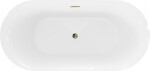 MEXEN/S - Roxy voľne stojaca vaňa 170 x 80, biela/čierna, sifón a prepad zlatá 51201708075-50