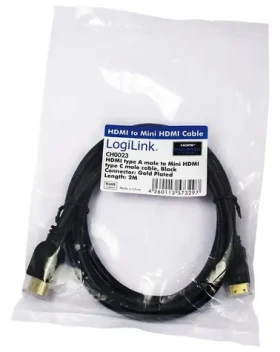 LogiLink HDMI - Mini HDMI čierna / HDMI kábel / 2 m / pozlátené konektory (CH0023)