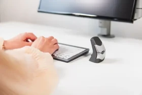 BakkerElkhuizen DXT Precision šedá / Ergonomická myš / RF Wireless + Bluetooth / 2000 DPI / 3 tlačidlá (BNEDXTW)