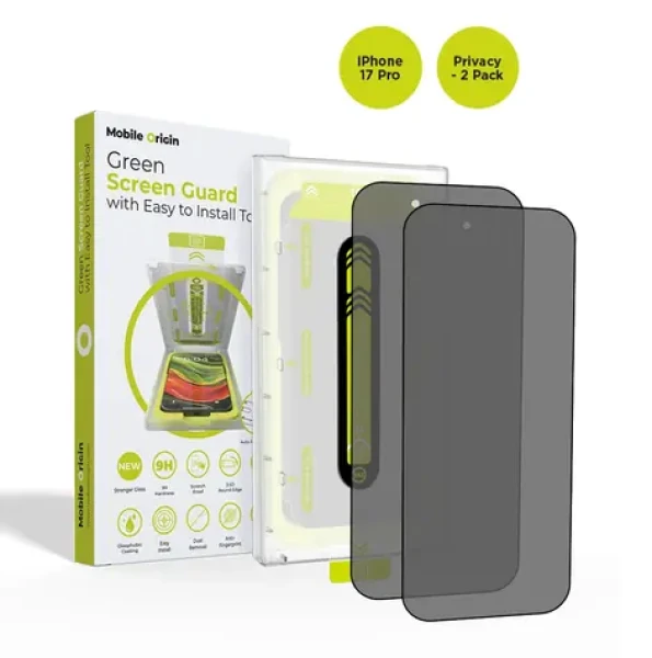 Mobile Origin Screen Guard s aplikátorom pre Apple iPhone 17 Pro / 2 kusy / Privátne sklo (SGA-FP-i17Pro-2pk)