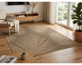 Koberec Kenzy 160x230 cm, béžový s listami%