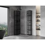 MEXEN/S - Mist-F Duo sprchovací kút skladacie dvere ľavá 100 x 80, čierna kratka, čierna 8A6-100L-080P-70-77
