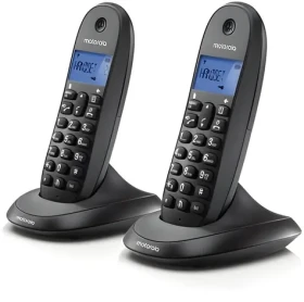 Motorola C1002CB+ Duo čierna / Telefón / Blokovanie hovorov / Handsfree / Podsvietený displej (E07000K50B2AES(01))