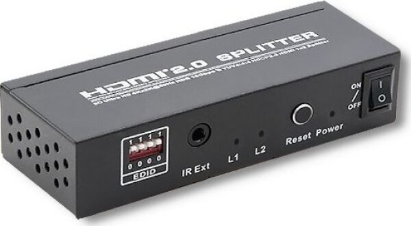 Qoltec Qoltec Rozdzielacz aktywny Splitter HDMI v. 2.0 | 1x2 | EDID+IR