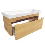 Kúpeľňová skrinka s umývadlom SAT Fusion 97,5x43x45 cm dub medový mat SATFUSION100DMU SATFUSION100DMU