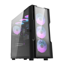 DarkFlash DK431 Glass čierna / E-ATX / 4X 120 mm / 3x USB-A / priehľadná bočnica / bez zdroja (DK431 Glass + 4 fans)