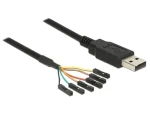 DeLock USB TTL kábel / Kábel / 6pin pinheader - USB-A / 1,8 m / 3,3 V / čierna (83787)