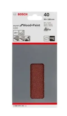 BOSCH C430 Brúsny papier na drevo P40 / 93x186 mm / 10 ks (2608605302)