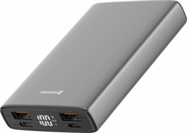 Swissten 22013915 10000 mAh čierna / Power Bank / 12V / 3A / USB-C USB micro-USB (22013915)