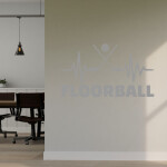 Veselá Stena Samolepka Floorball Farba: červená, Veľkosť: 60 x 35 cm