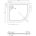 MEXEN - Flow Sprchová vanička štvrťkruh asymetrická slim ľavá 100 x 80, biela lesk 46Q108010L