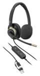 HP Poly Mission 825 čierna / Slúchadlá s mikrofónom / ANC / USB-C/USB-A / Cez hlavu (C01FCAA)