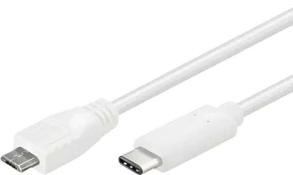 PremiumCord Kábel USB-C - Micro USB biely / Kábel / USB 2.0 / 0,6 m (ku31cb06w)