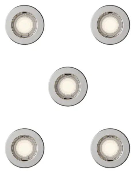 Philips Peridot nikel / Zapustené svietidlo okrúhle / GU10 / IP20 / 5 ks (SKL000509989)