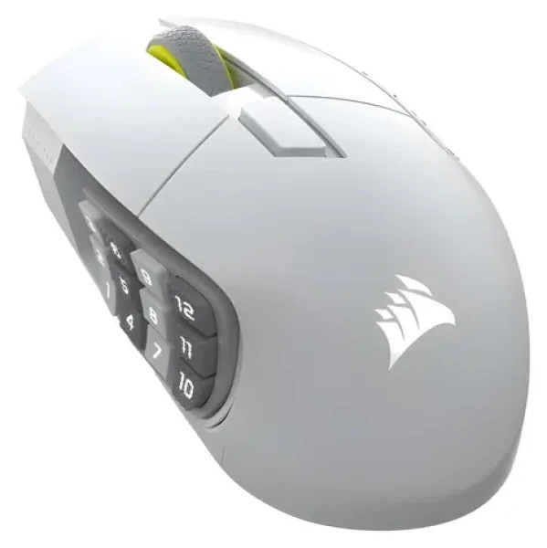 Corsair Scimitar Elite Wireless SE biela / Bezdrôtová herná myš / 26000 DPI / 16 tlačidiel / BT / 2.4 GHz (CH-9314011-WW)