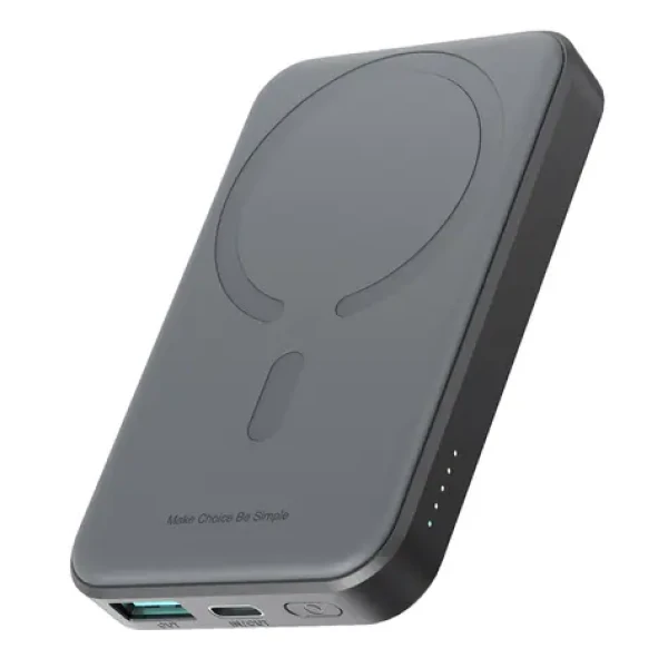 Joyroom JR-W020 Mini čierna / Powerbanka / 5000 mAh / 1x USB-C + 1x USB-A + bezdrôtové nabíjanie (6956116713300)