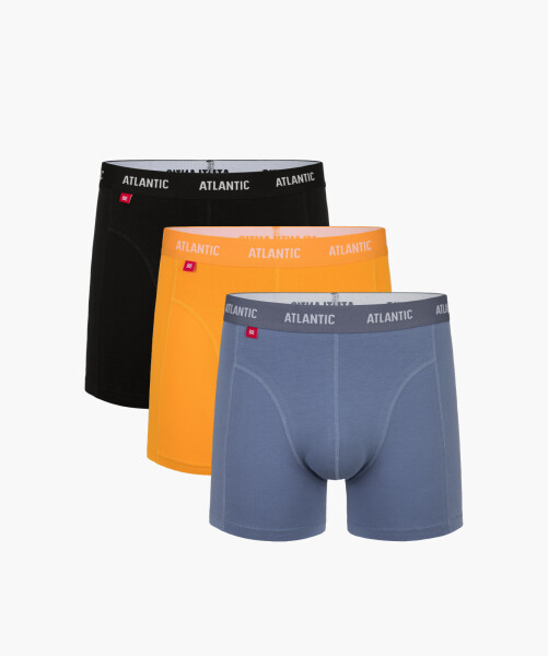 Pánske boxerky ATLANTIC Comfort 3Pack - čierna/žltá/sivá M