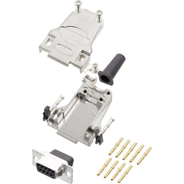 Encitech DTZF09-DBCS-K 6355-0048-11 sada D-SUB zásuvková lišta 180 ° Pólov: 9 krimpované 1 ks; 6355-0048-11