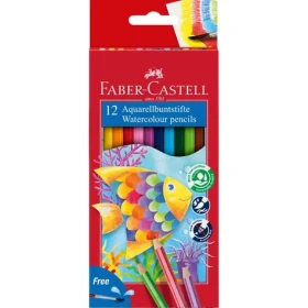 Faber-Castell - Akvarelové pastelky šesťhranné - 12 ks + štetec (114413)