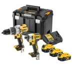 DeWalt XR Štartovacia sada 18V / Aku sada príklepovej vŕtačky a rázového uťahovača / 3x aku 5,0 Ah / kufor TSTAK VI (DCK276P3T)