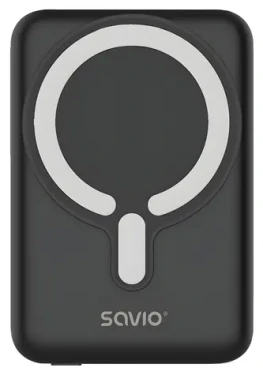 Savio BA-12 čierna / Powerbanka / 10000 mAh / magnetické bezdrôtové nabíjanie / USB-C PD 20W (BA-12)