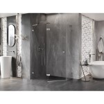 MEXEN/S - Lunar L sprchový kút päťboký krídlový ľavá 90 x 100, transparent, nikel kartáčovaný 831L-090L-100P-97-00-L