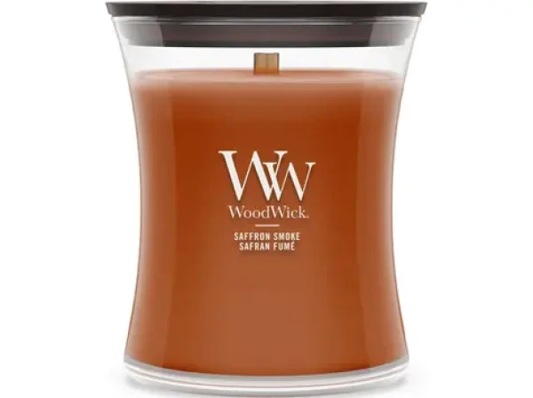 Woodwick Saffron Smoke sviečka stredná (5038581183473)