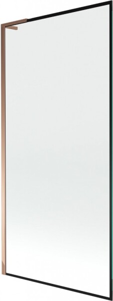 MEXEN/S - Next L vaňová zástena FIX 90 x 150, čierna vzor, ružové zlato 895-090-000-03-70-60