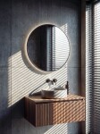 SAPHO - SHARON LED podsvietené zrkadlo Ø 80 cm, čierna mat 31255CI