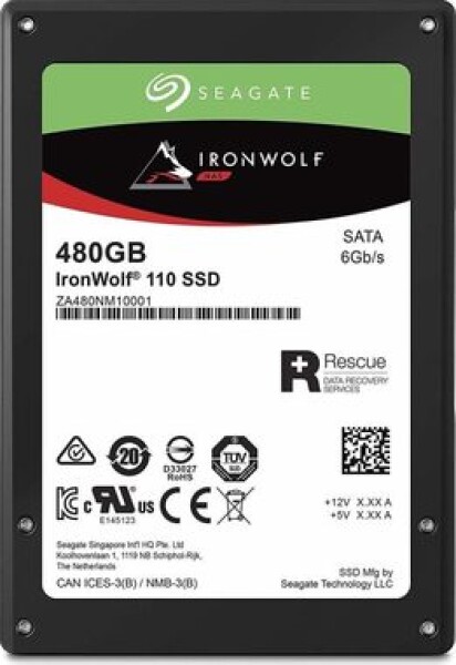 Seagate IronWolf 110 480GB SSD / 2.5" SATA III / TLC / R: 560 MBps / W: 535 MBps / IOPS: 75K 50K / MTBF 2mh / dopredaj (ZA480NM10011)